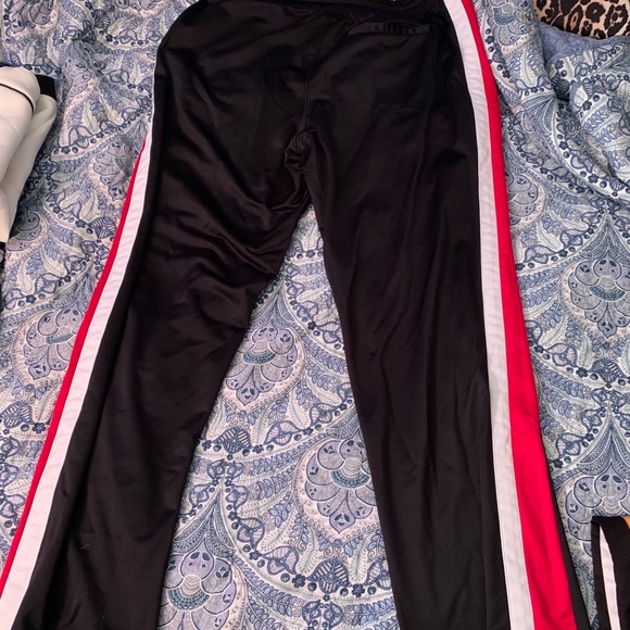 Red Black Striped Sweatpants - Picture 2 of 2
